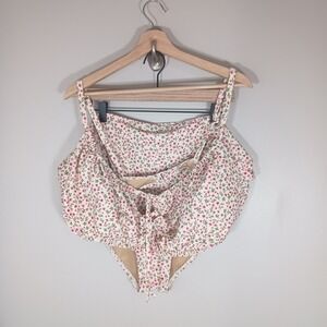 Old Navy Floral Bikini Set Womens 3X Plus High Waisted Retro Swimwear